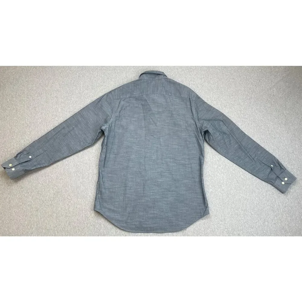 Banana Republic Shirt Men‎ Medium Gray 100% Cotton Long Sleeve Button Up